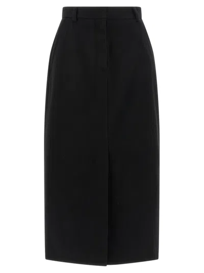 Brioni Violante Slit Detailed Midi Skirt In Black
