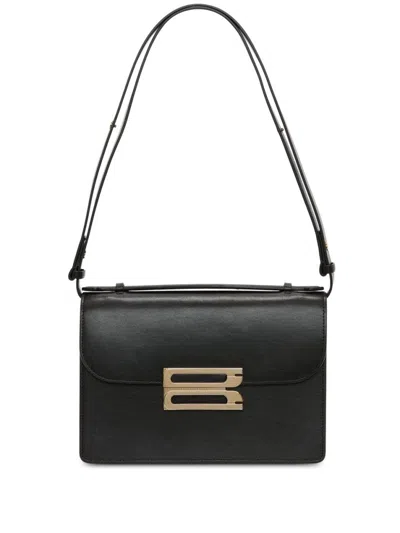 Victoria Beckham Shoulder Bag With Adjustable Strap And Gold-tone Hardware In Black