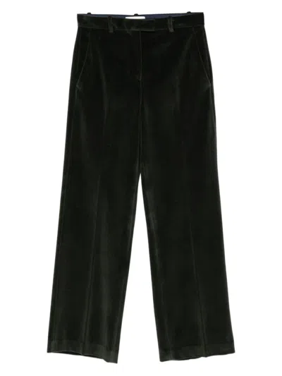 Circolo 1901 Wide-leg Cotton Trousers Featuring Multiple Pockets In Green