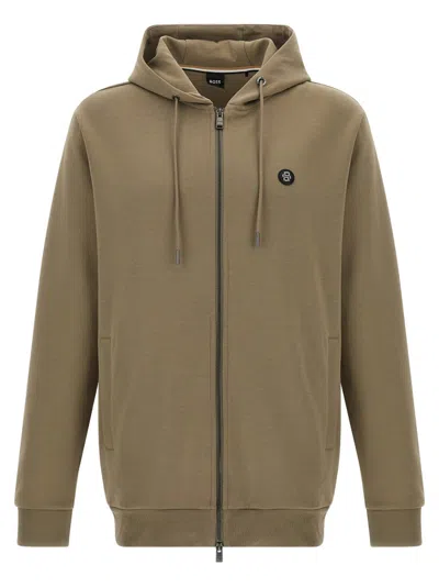 Hugo Boss 'c-spence 01' Hoodie In Brown