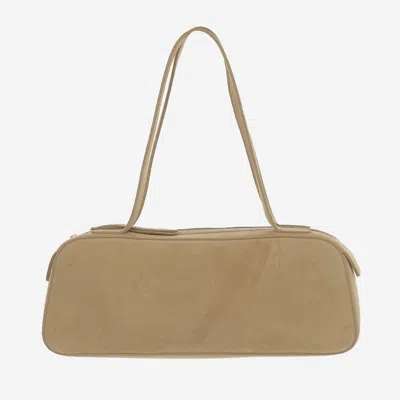 Khaite Simona Suede Shoulder Bag In Nude