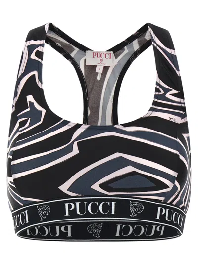 Pucci Geometric Racerback Top For Modern Style In Black