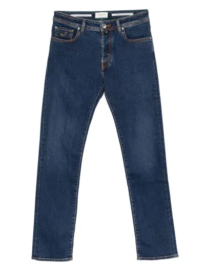 Jacob Cohen Slim Fit Denim Jeans With Belt Loops In Blue