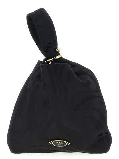 Pucci Marble Print "emilio" Clutch Bag In Black
