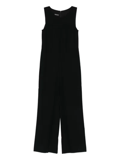 Emporio Armani Sleeveless Long Jumpsuit In Black