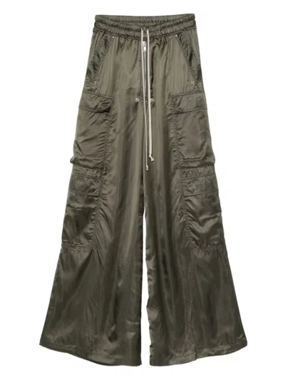 Rick Owens Wide Leg Trousers Elasticated Waistband In Green