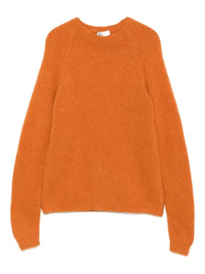 Base Round-neck Long-sleeve Sweater In Orange