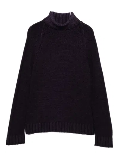 Base Purple Wool Turtle-neck Jumper In Purple