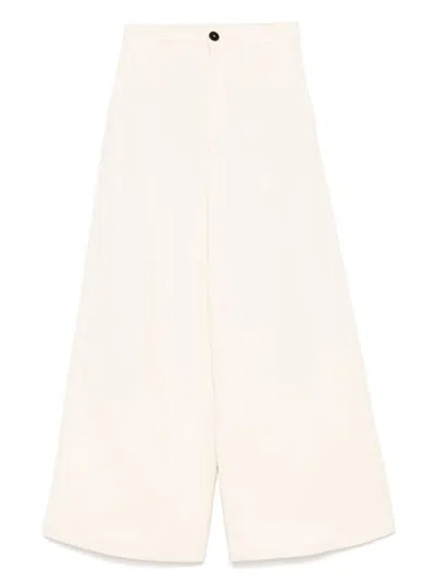 Forte Forte Women Cotton High-waisted Trousers In Neutral