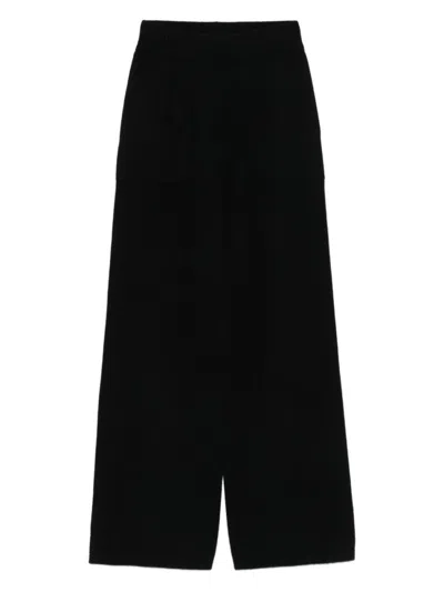 Uma Wang Ribbed Texture Wide Leg Trousers In Black