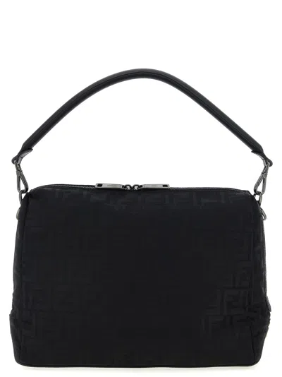 Fendi Large Lui Ff-pattern Messenger Bag In Black