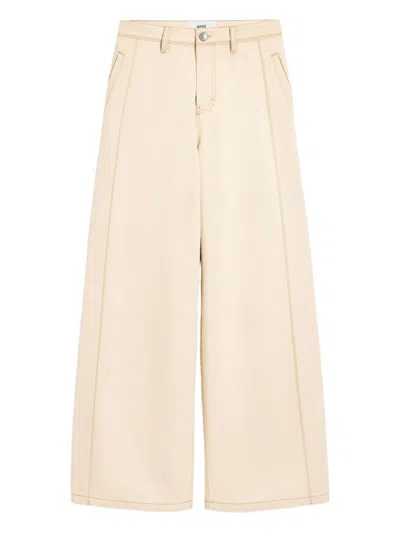 Ami Alexandre Mattiussi Ami Paris Women Super Wide Denim Jeans In Pink