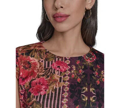 Vince Camuto Plus Size Placement Print Bodycon Midi Dress In Multi