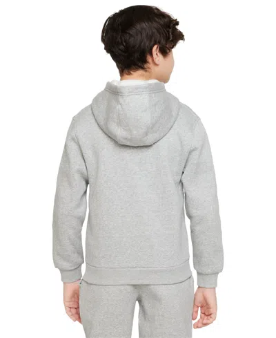 Nike Big Kids Sportswear Club Fleece Full-zip Hoodie In Gray