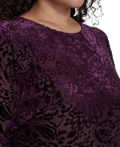 Tommy Hilfiger Plus Size Crewneck Shift Dress In Purple