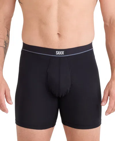 Saxx Essential Cotton Boxer Briefs, Pack Of 3 In Black