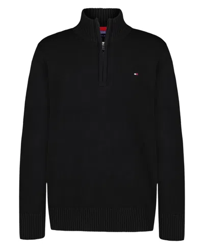 Tommy Hilfiger Quarter-zip Sweatshirt In Black