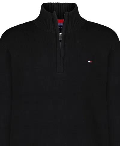 Tommy Hilfiger Quarter-zip Sweatshirt In Black