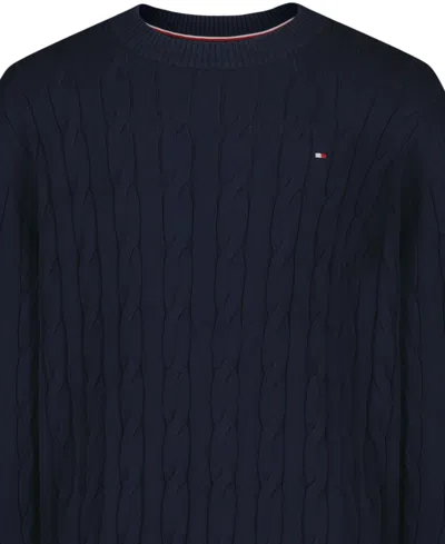 Tommy Hilfiger Boys 8-20 Crewneck Cable Knit Sweater In Blue
