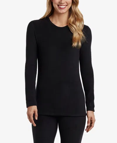 Cuddl Duds Crew Neck Top In Black