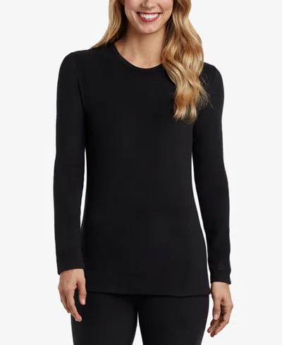 Cuddl Duds Crew Neck Top In Black