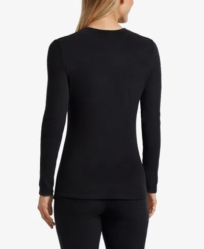 Cuddl Duds Crew Neck Top In Black