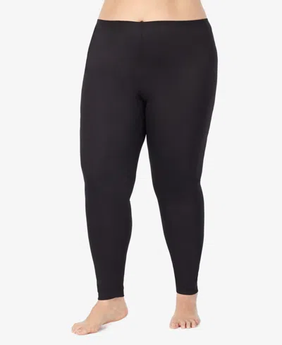 Cuddl Duds Plus Size Climatesmart Leggings In Black