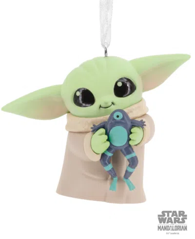 Hallmark Star Wars: The Mandalorian Grogu With Frog Christmas Tree Ornament In Multi