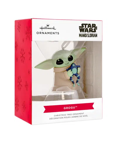 Hallmark Star Wars: The Mandalorian Grogu With Frog Christmas Tree Ornament In Multi