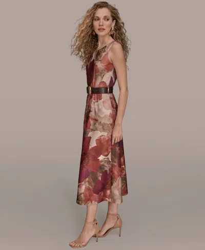 Donna Karan Women's Floral Belted Dress In Multi