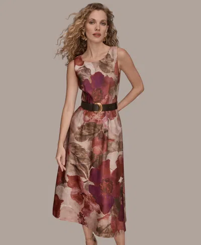 Donna Karan Women's Floral Belted Dress In Multi