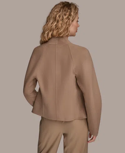 Donna Karan Women's Applique Detail V-neck Jacket In Brown