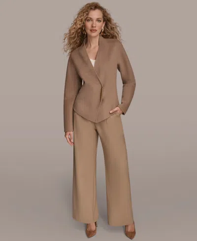 Donna Karan Women's Applique Detail V-neck Jacket In Brown