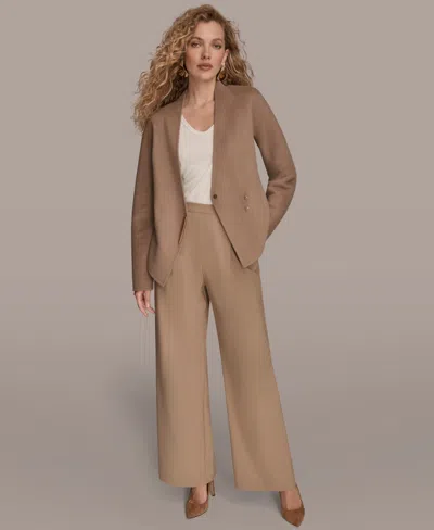 Donna Karan Women's Applique Detail V-neck Jacket In Brown