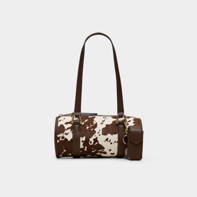 Aldo Beatrizz Genuine Calf Hair Barrel Bag In Brown