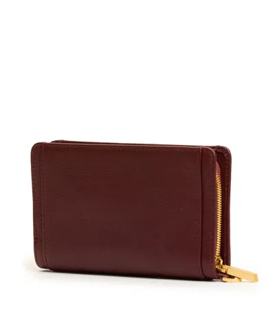 Hammitt Bryant Wallet Cherrywood Pebble Brushed Gold In Red