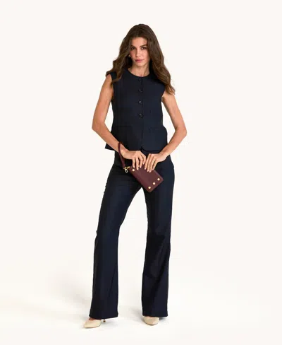 Hammitt Bryant Wallet Cherrywood Pebble Brushed Gold In Red