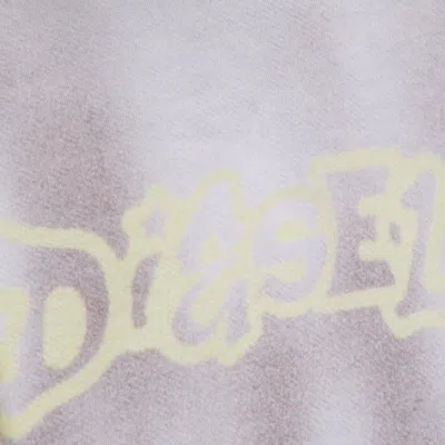 Diesel Hooded Graphic Print Sweatshirt Front Pocket In Gray