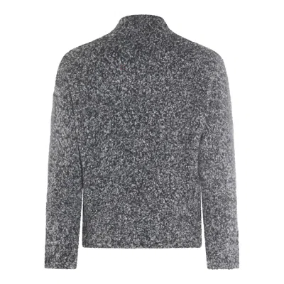 Diesel Crewneck Knitted Sweater Textured Turtleneck In Gray