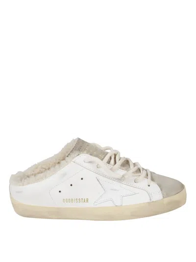 Golden Goose Superstar Sneakers In White Suede And Leather In White