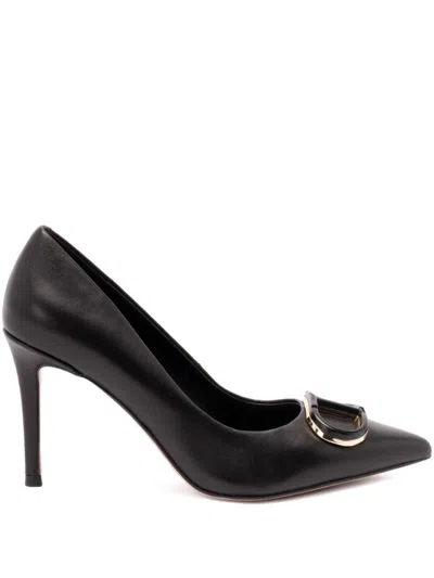 Twinset Twin-set High-heeled Black Pumps With Pointed Toe In Black