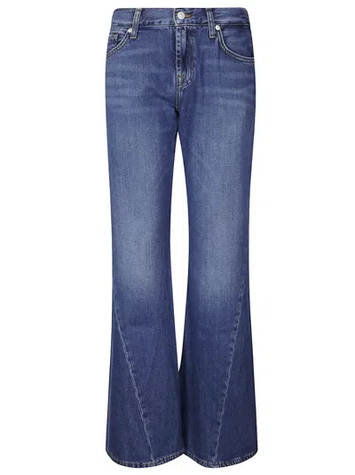 7 For All Mankind Spencer Flare Mesa Jeans With Twisted Seam In Blue