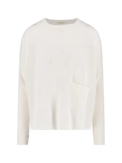Ma'ry'ya Soft Knit Sweater In Virgin Wool And Cashmere Blend In Neutral