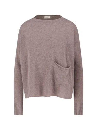 Ma'ry'ya Relaxed-fit Cashmere And Virgin Wool Sweater With Ribbed Finishes In Brown