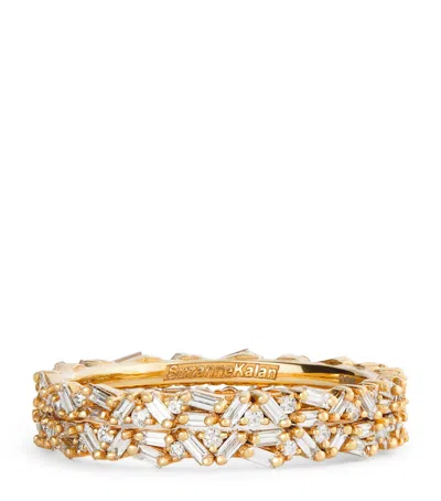 Suzanne Kalan Yellow Gold And Diamond Tech Ring Jackets In Gold
