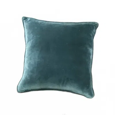 C & F Home Velvet Pillow In Slate Blue In Green