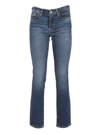 7 For All Mankind Roxanne Cisco Mid-rise Jeans With Flared Leg In Blue
