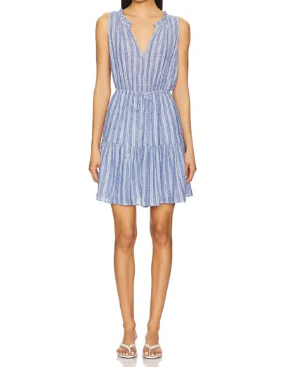 Rails Albany Stripe Tiered Linen Blend Dress In Lake View Stripe