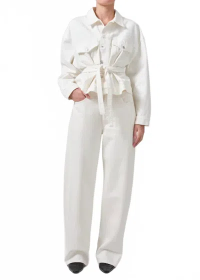 Citizen Of Humanity Brynn Drawstring Linen Trouser In Vanilla In White