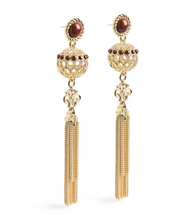 Chloé Tassle-detail Earrings In Gold